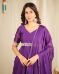 TRENDING RANGOLI SILK HAND MOTI WORK GWON WITH DUPATTA FESTIVE WEAR WHOLESALE PRICE ETHNIC GARMENT (7)