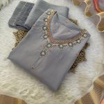 TRENDING ROMAN SILK HAND WORK TOP BOTTOM WITH DUPATTA PARTY WEAR WHOLESALE PRICE ETHNIC GARMENT (2)