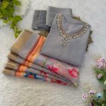 TRENDING ROMAN SILK HAND WORK TOP BOTTOM WITH DUPATTA PARTY WEAR WHOLESALE PRICE ETHNIC GARMENT (2)
