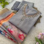 TRENDING ROMAN SILK HAND WORK TOP BOTTOM WITH DUPATTA PARTY WEAR WHOLESALE PRICE ETHNIC GARMENT (2)
