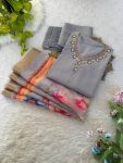 TRENDING ROMAN SILK HAND WORK TOP BOTTOM WITH DUPATTA PARTY WEAR WHOLESALE PRICE ETHNIC GARMENT (2)