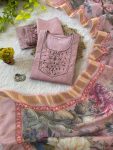 TRENDING ROMAN SILK HAND WORK TOP BOTTOM WITH PRINTED DUPATTA PARTY WEAR WHOLESALE PRICE ETHNIC GARMENT (6)