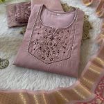 TRENDING ROMAN SILK HAND WORK TOP BOTTOM WITH PRINTED DUPATTA PARTY WEAR WHOLESALE PRICE ETHNIC GARMENT (6)
