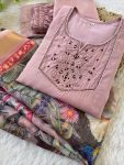 TRENDING ROMAN SILK HAND WORK TOP BOTTOM WITH PRINTED DUPATTA PARTY WEAR WHOLESALE PRICE ETHNIC GARMENT (6)