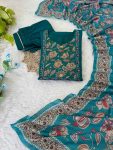 TRENDING ROMAN SILK MIRROR HAND WORK TOP BOTTOM WITH DUPATTA PARTY WEAR WHOLESALE PRICE ETHNIC GARMENT (7)