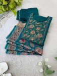TRENDING ROMAN SILK MIRROR HAND WORK TOP BOTTOM WITH DUPATTA PARTY WEAR WHOLESALE PRICE ETHNIC GARMENT (7)