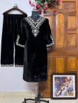 TRENDING VELVET EMBROIDERY WORK TOP WITH PALAZZO PARTY WEAR WHOLESALE PRICE ETHNIC GARMENT (3)