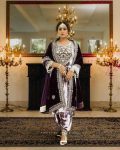 TRENDING VELVET ZARI EMBROIDERY WORK TOP BOTTOM WITH DUPATTA LAVENDER