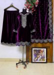 TRENDING VELVET ZARI EMBROIDERY WORK TOP PALAZZO WITH DUPATTA PARTY WEAR WHOLESALE PRICE ETHNIC GARMENT (9)