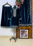 TRENDING VELVET ZARI EMBROIDERY WORK TOP PALAZZO WITH DUPATTA PARTY WEAR WHOLESALE PRICE ETHNIC GARMENT (3)