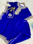 TRENDING VISCOSE VELVET EMBROIDERY BORDER WORK KAFTAN WITH DHOTI AND BATWA PARTY WEAR WHOLESALE PRICE ETHNIC GARMENT (4)