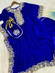 TRENDING VISCOSE VELVET EMBROIDERY BORDER WORK KAFTAN WITH DHOTI AND BATWA PARTY WEAR WHOLESALE PRICE ETHNIC GARMENT (4)