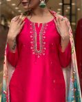 TRENDING ZARI AND THREAD WITH SEQUENCE WORK TOP BOTTOM WITH DUPATTA FESTIVE WEAR WHOLESALE PRICE ETHNIC GARMENT (6)