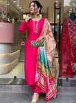 TRENDING ZARI AND THREAD WITH SEQUENCE WORK TOP BOTTOM WITH DUPATTA FESTIVE WEAR WHOLESALE PRICE ETHNIC GARMENT (6)