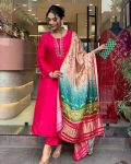 TRENDING CHINON ZARI AND THREAD WITH SEQUENCE  WORK TOP BOTTOM WITH DUPATTA RANI