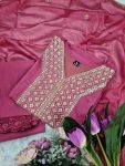 VISCOSE CHANDERI SEQUENCE CODING EMBROIDERY WORK TOP BOTTOM WITH DUPATTA FESTIVE WEAR WHOLESALE PRICE ETHNIC GARMENT (8)
