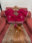1DESIGNER BURBERRY SILK THREAD WITH SEQUENCE WORK SAREE WITH UNSTITCHED BLOUSE PARTY WEAR WHOLESALE PRICE ETHNIC GARMENT (25)