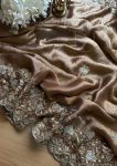 1DESIGNER BURBERRY SILK THREAD WITH SEQUENCE WORK SAREE WITH UNSTITCHED BLOUSE PARTY WEAR WHOLESALE PRICE ETHNIC GARMENT (25)