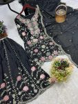 1DESIGNER CHINON EMBROIDERY SEQUENCE THREAD WORK TOP PALAZZO WITH DUPATTA FESTIVE WEAR WHOLESALE PRICE ETHNIC GARMENT (20)