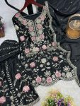 1DESIGNER CHINON EMBROIDERY SEQUENCE THREAD WORK TOP PALAZZO WITH DUPATTA FESTIVE WEAR WHOLESALE PRICE ETHNIC GARMENT (20)