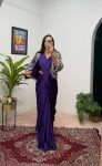 1DESIGNER CHINON PLAIN READY TO WEAR SAREE WITH STITCHED BLOUSE AND EMBROIDERY WITH FANCY LACE WORK KOTI PARTY WEAR WHOLESALE PRICE ETHNIC GARMENT (19)