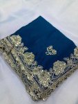1DESIGNER CHINON SILK SEQUENCE EMBROIDERY SAREE WITH UNSTITCHED BLOUSE FESTIVE WEAR WHOLESALE PRICE ETHNIC GARMENT (12)