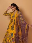 1DESIGNER COTTON DIGITAL PRINTED GOWN WITH DUPATTA FESTIVE WEAR WHOLESALE PRICE ETHNIC GARMENT (18)