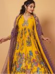 1DESIGNER COTTON DIGITAL PRINTED GOWN WITH DUPATTA FESTIVE WEAR WHOLESALE PRICE ETHNIC GARMENT (18)