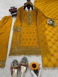 1DESIGNER FAUX GEORGETTE THREAD WITH SEQUENCE WORK TOP PALAZZO WITH DUPATTA FESTIVE WEAR WHOLESALE PRICE ETHNIC GARMENT (22)