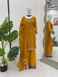 1DESIGNER FAUX GEORGETTE THREAD WITH SEQUENCE WORK TOP PALAZZO WITH DUPATTA FESTIVE WEAR WHOLESALE PRICE ETHNIC GARMENT (22)