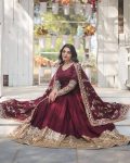 1DESIGNER GEORGETTE EMBROIDERY SEQUENCE DESIGN WORK GOWN BOTTOM WITH DUPATTA FESTIVE WEAR WHOLESALE PRICE ETHNIC GARMENT (19)