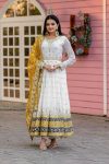1DESIGNER GEORGETTE EMBROIDERY SEQUENCE WITH FANCY LATKAN BORDER LACE WORK GOWN BOTTOM WITH DUPATTA FESTIVE WEAR WHOLESALE PRICE ETHNIC GARMENT (12)