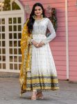 1DESIGNER GEORGETTE EMBROIDERY SEQUENCE WITH FANCY LATKAN BORDER LACE WORK GOWN BOTTOM WITH DUPATTA FESTIVE WEAR WHOLESALE PRICE ETHNIC GARMENT (12)