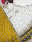 1DESIGNER GEORGETTE EMBROIDERY SEQUENCE WITH FANCY LATKAN BORDER LACE WORK GOWN BOTTOM WITH DUPATTA FESTIVE WEAR WHOLESALE PRICE ETHNIC GARMENT (12)
