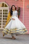 1DESIGNER GEORGETTE EMBROIDERY SEQUENCE WITH FANCY LATKAN BORDER LACE WORK GOWN BOTTOM WITH DUPATTA FESTIVE WEAR WHOLESALE PRICE ETHNIC GARMENT (12)