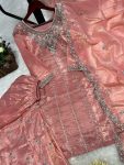 1DESIGNER GOLD CRUSH EMBROIDERY SEQUENCE THREAD AND READY MADE LACE WORK TOP PALAZZO WITH DUPATTA FESTIVE WEAR WHOLESALE PRICE ETHNIC GARMENT (4)
