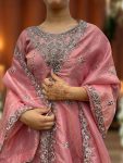 1DESIGNER GOLD CRUSH EMBROIDERY SEQUENCE THREAD AND READY MADE LACE WORK TOP PALAZZO WITH DUPATTA FESTIVE WEAR WHOLESALE PRICE ETHNIC GARMENT (4)