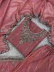 1DESIGNER GOLD CRUSH EMBROIDERY SEQUENCE THREAD AND READY MADE LACE WORK TOP PALAZZO WITH DUPATTA FESTIVE WEAR WHOLESALE PRICE ETHNIC GARMENT (4)