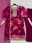 1DESIGNER ORGANZA DIGITAL PRINTED EMBROIDERY CODING SEQUENCE WORK TOP BOTTOM WITH DUPATTA FESTIVE WEAR WHOLESALE PRICE ETHNIC GARMENT (19)