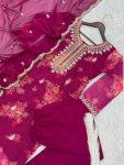 1DESIGNER ORGANZA DIGITAL PRINTED EMBROIDERY CODING SEQUENCE WORK TOP BOTTOM WITH DUPATTA FESTIVE WEAR WHOLESALE PRICE ETHNIC GARMENT (19)