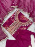 1DESIGNER ORGANZA DIGITAL PRINTED EMBROIDERY CODING SEQUENCE WORK TOP BOTTOM WITH DUPATTA FESTIVE WEAR WHOLESALE PRICE ETHNIC GARMENT (19)