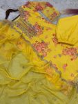 1DESIGNER ORGANZA DIGITAL PRINTED EMBROIDERY CODING SEQUENCE WORK TOP BOTTOM WITH DUPATTA FESTIVE WEAR WHOLESALE PRICE ETHNIC GARMENT (20)
