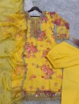 1DESIGNER ORGANZA DIGITAL PRINTED EMBROIDERY CODING SEQUENCE WORK TOP BOTTOM WITH DUPATTA FESTIVE WEAR WHOLESALE PRICE ETHNIC GARMENT (20)