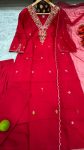 1DESIGNER ROMAN SILK EMBROIDERY WORK TOP BOTTOM WITH DUPATTA FESTIVE WEAR WHOLESALE PRICE ETHNIC GARMENT (15)