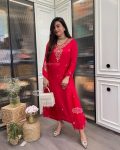 1DESIGNER ROMAN SILK EMBROIDERY WORK TOP BOTTOM WITH DUPATTA FESTIVE WEAR WHOLESALE PRICE ETHNIC GARMENT (15)