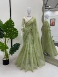 1DESIGNER TWILL NET THREAD SEQUENCE WORK SAREE WITH STITCHED BLOUSE PARTY WEAR WHOLEASLE PRICE ETHNIC GARMENT (19)