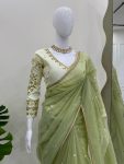 1DESIGNER TWILL NET THREAD SEQUENCE WORK SAREE WITH STITCHED BLOUSE PARTY WEAR WHOLEASLE PRICE ETHNIC GARMENT (19)