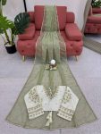 1DESIGNER TWILL NET THREAD SEQUENCE WORK SAREE WITH STITCHED BLOUSE PARTY WEAR WHOLEASLE PRICE ETHNIC GARMENT (19)