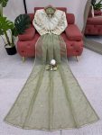 1DESIGNER TWILL NET THREAD SEQUENCE WORK SAREE WITH STITCHED BLOUSE PARTY WEAR WHOLEASLE PRICE ETHNIC GARMENT (19)