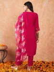 1DESIGNER VISCOSE CHANDERI SEQUENCE EMBROIDERY WORK TOP BOTTOM WITH DUPATTA FESTIVE WEAR WHOLESALE PRICE ETHNIC GARMENT (4)